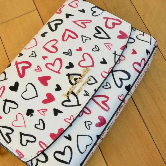 Kate Spade Carson Convertible Crossbody Heart Printed KA494 - Picture 10 of 10